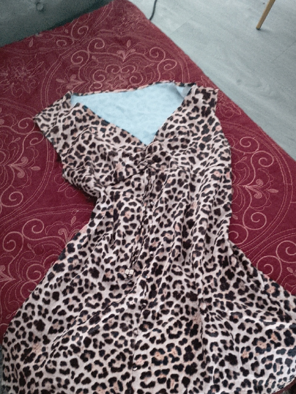 Missguided + Leopard Print Mini Dress in Beige and Black